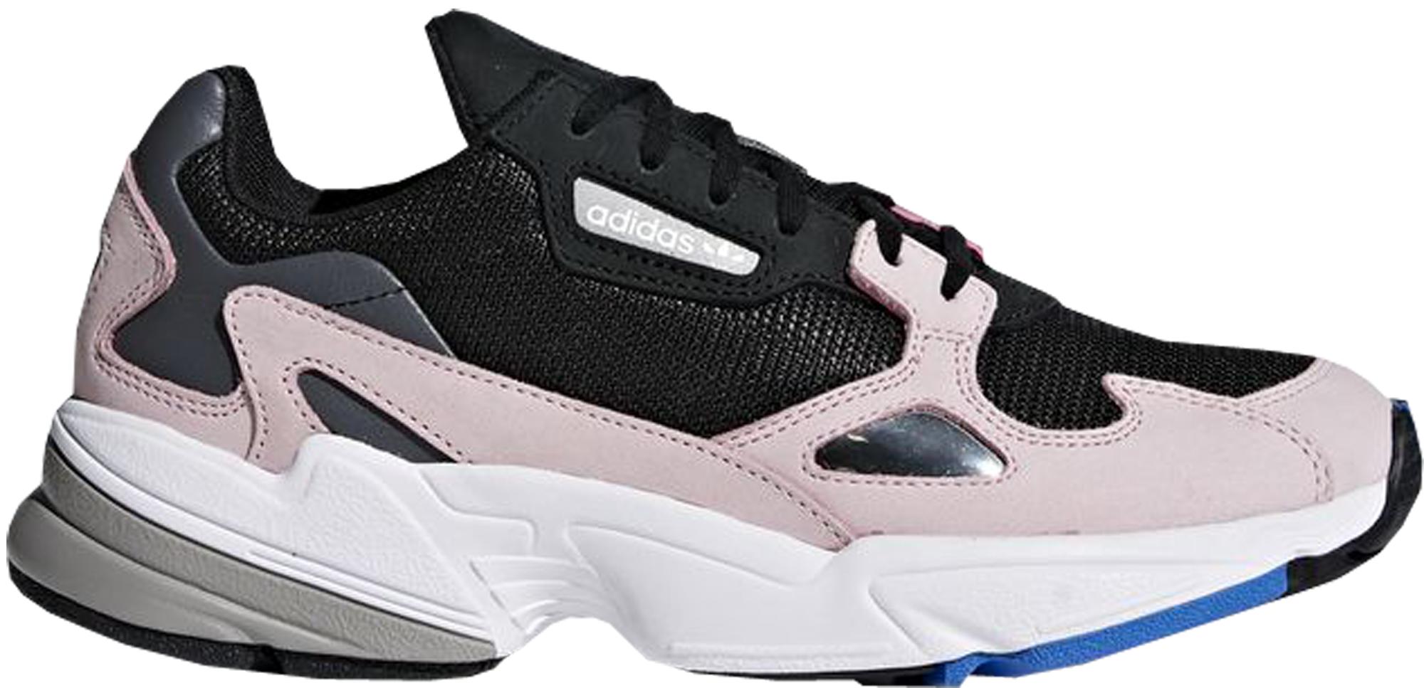 adidas falcon trainers core black light pink