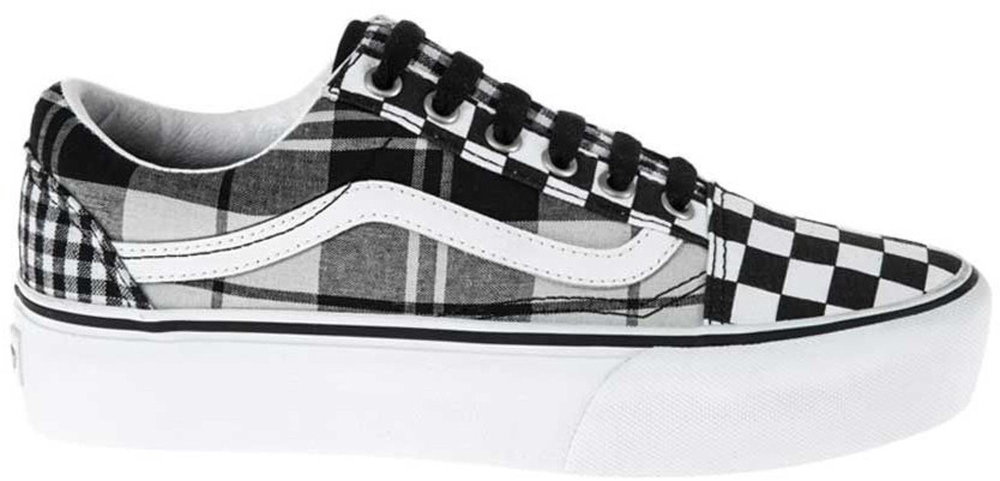 old skool platform checkered vans