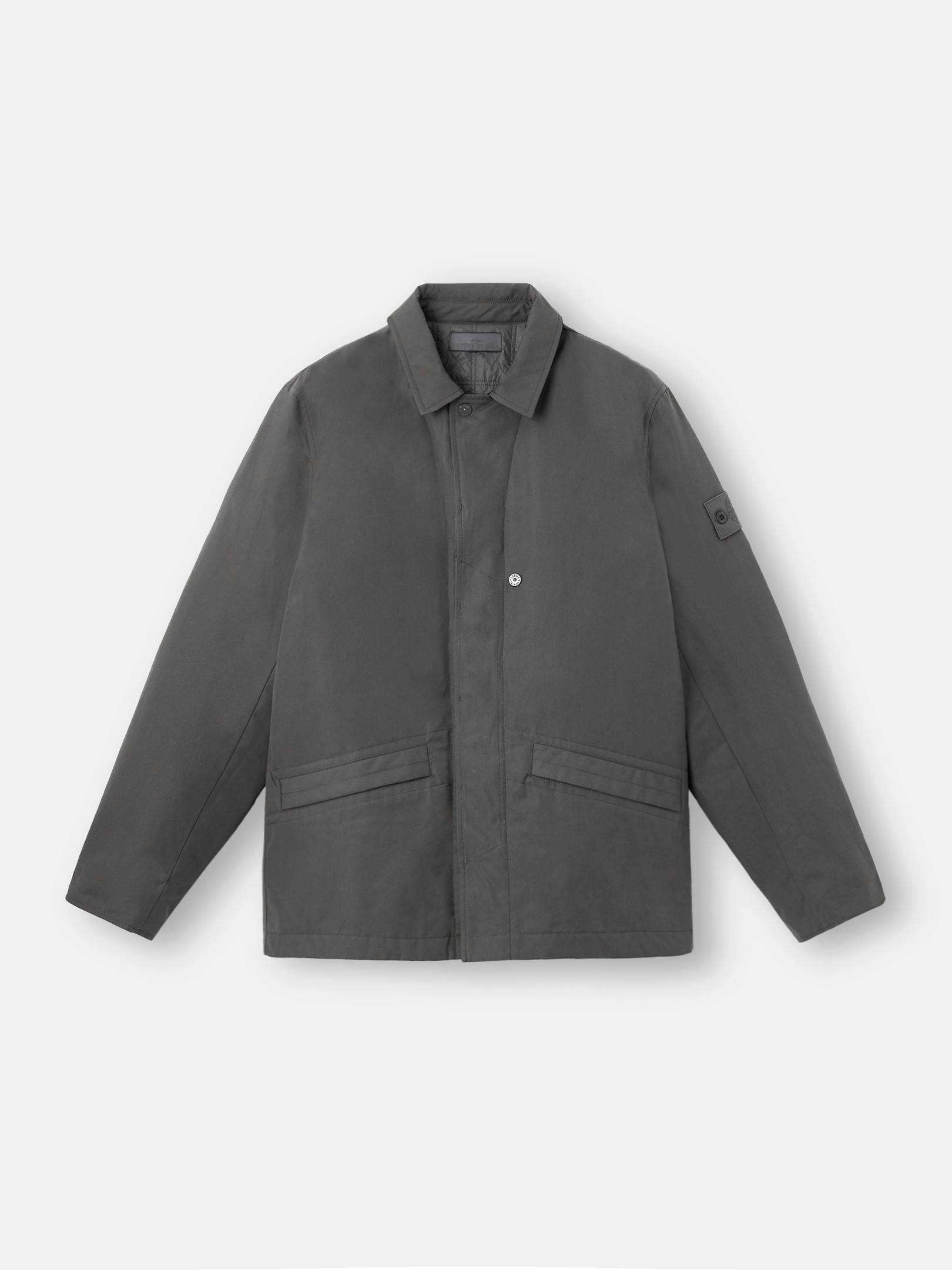 Stone Island A100001 Weatherproof Cotton Canvas Ghost in Grey for 