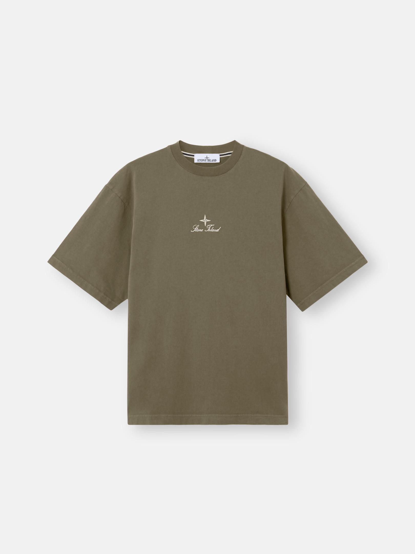 Maniche Corte Maglia Stone Island Gialla T-shirt Bianca Per Uomo