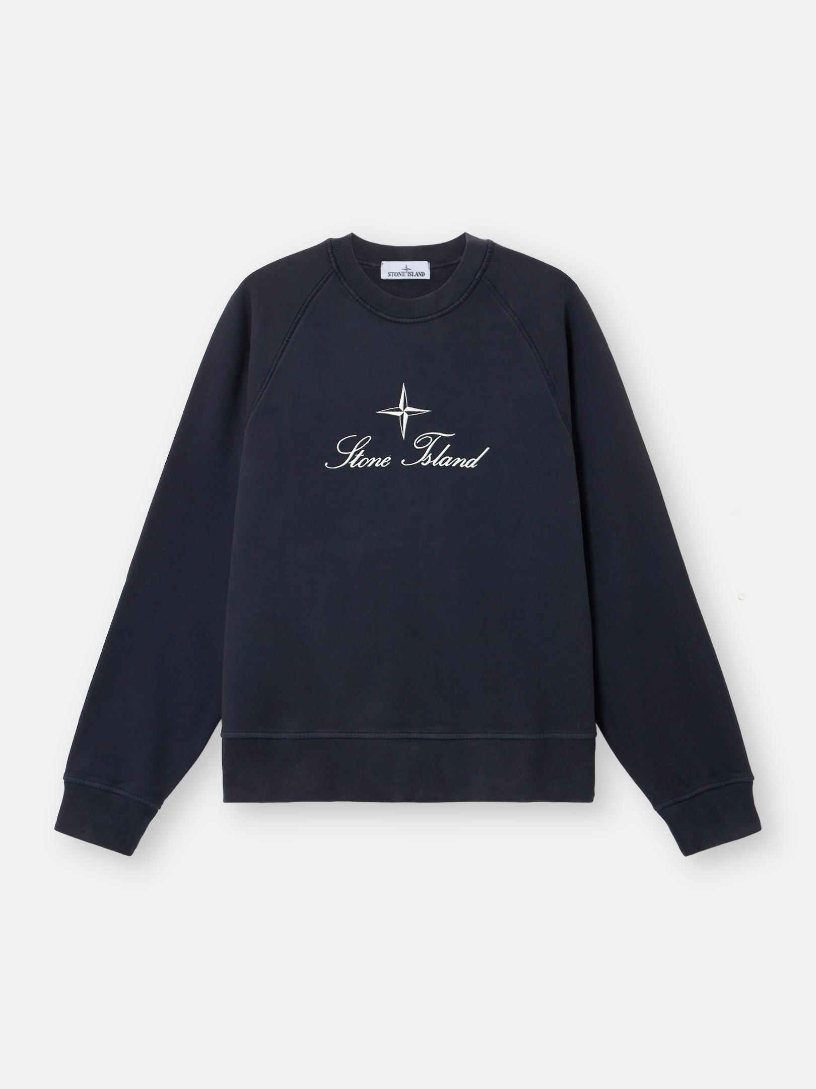 Stone Island 6100073 Brushed Organic Cotton Fleece in Blue for Men 