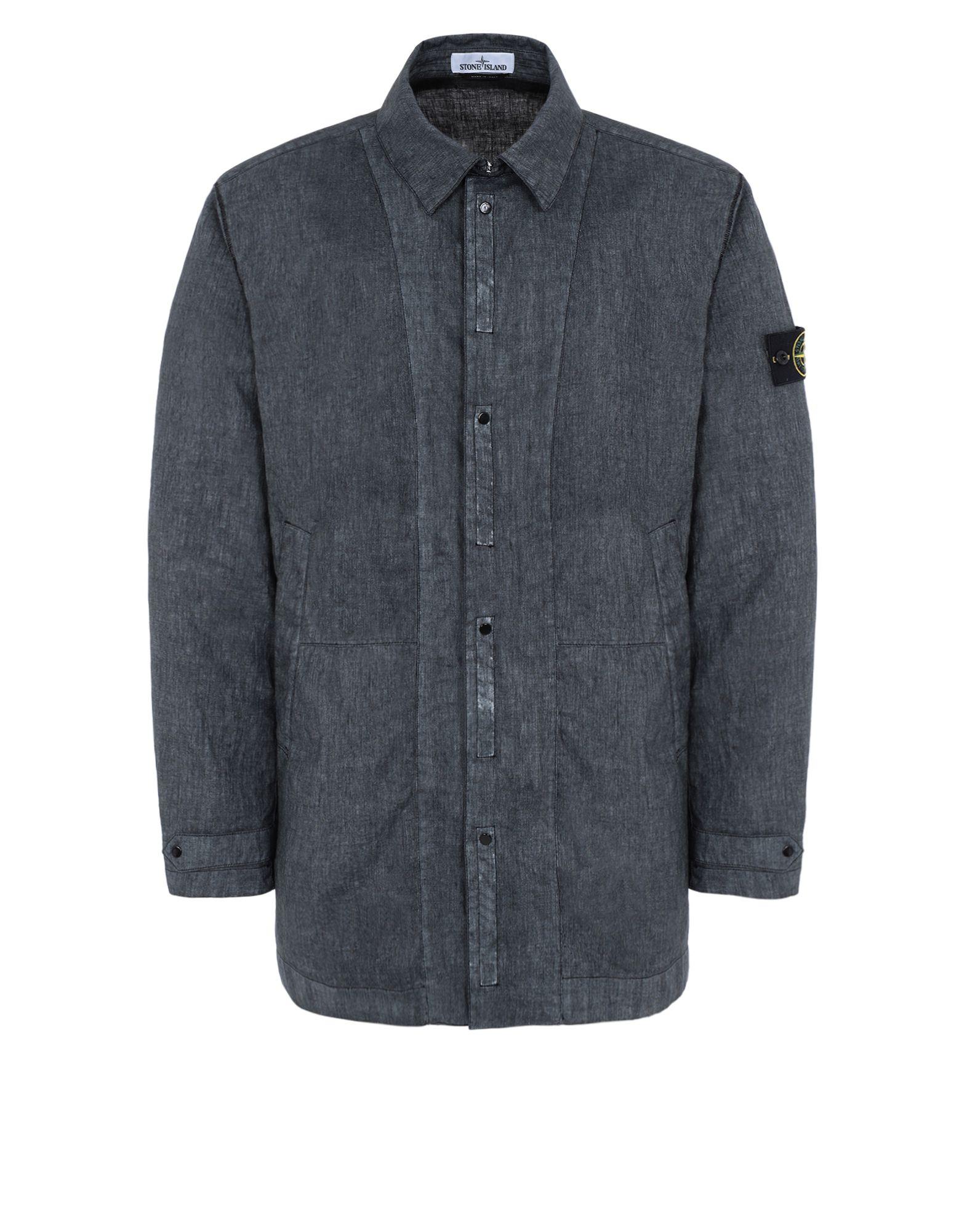 stone island black denim jacket