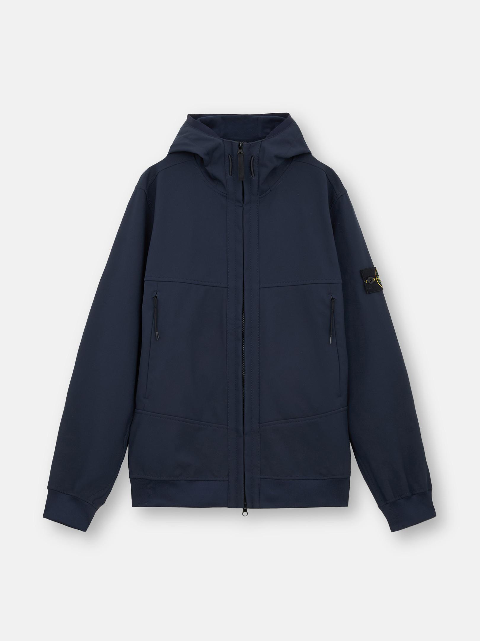 STONE  Q0322 SOFT SHELL-R.e.dye® Stone Island Q0322 Soft Shell-R E. Dye Technology in Blue for Men