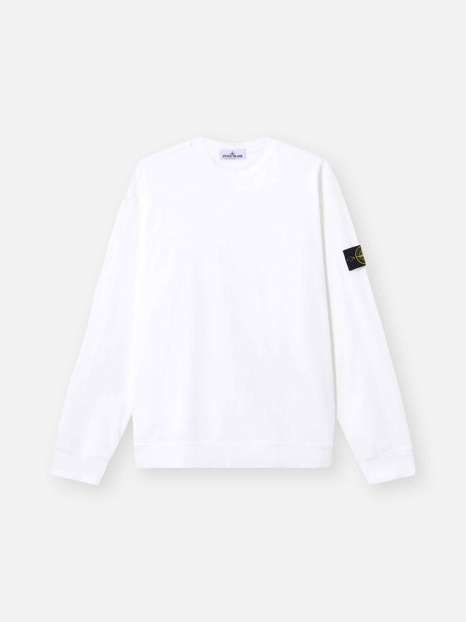Stone Island 6100057 Heavy Organic Cotton Jersey in White for Men 