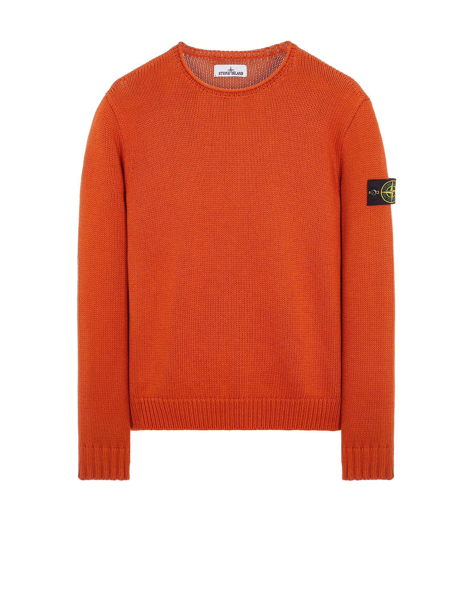 Stone Island Sweater Cotton in Orange for Men | Lyst
