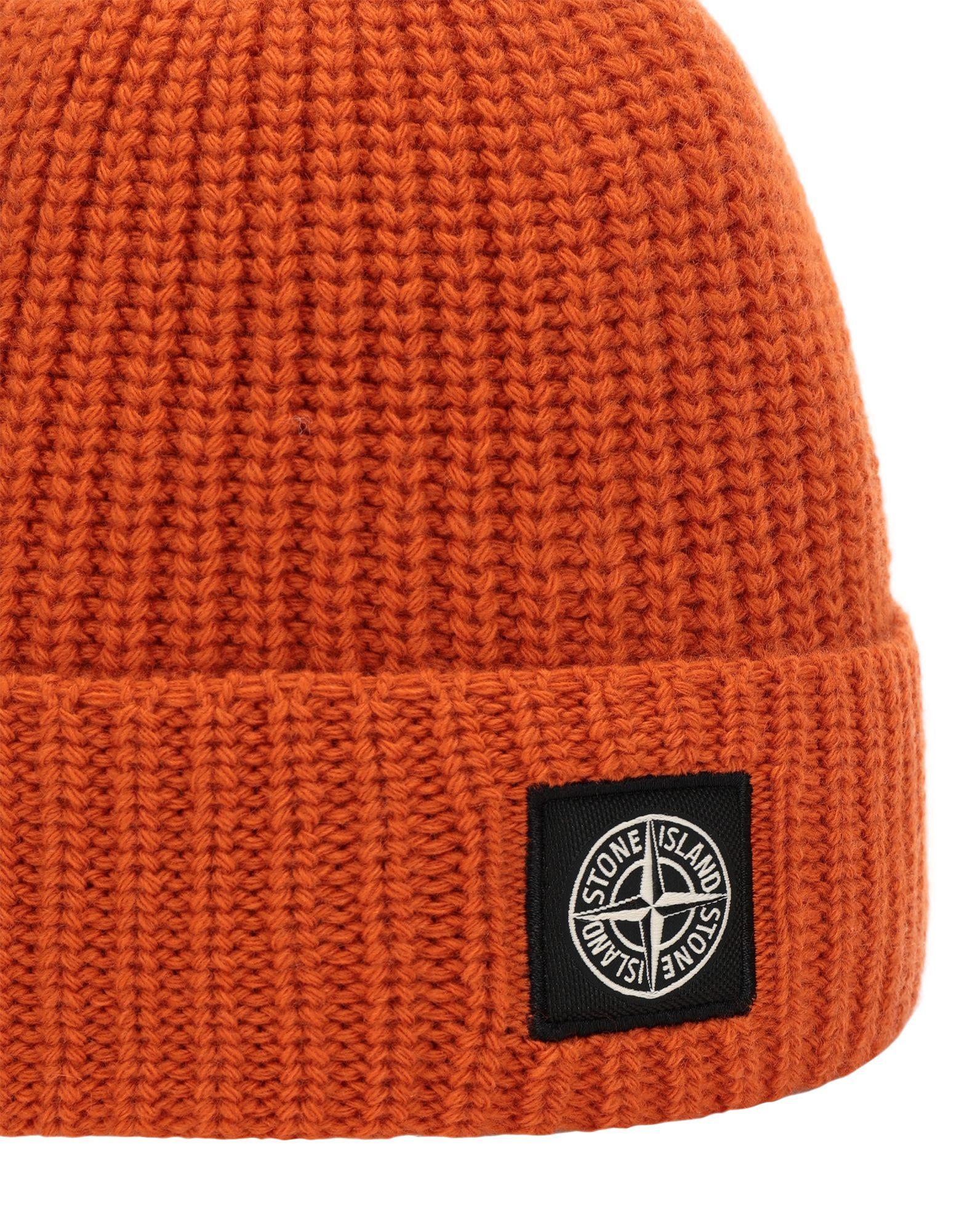 stone island beanie orange