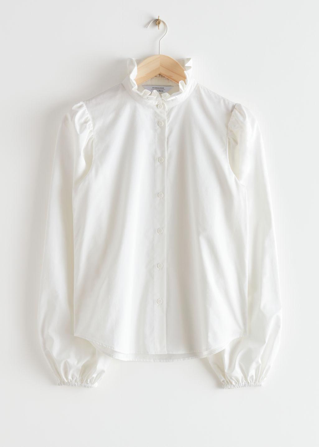 & Other Stories Frill Collar Blouse in White | Lyst