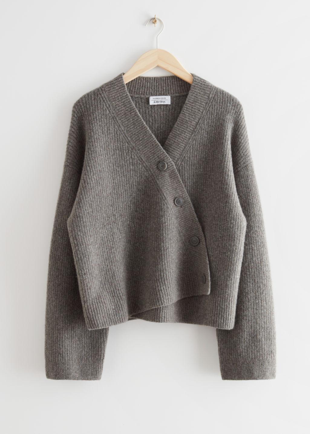 Relaxed Asymmetric Knit Cardigan 