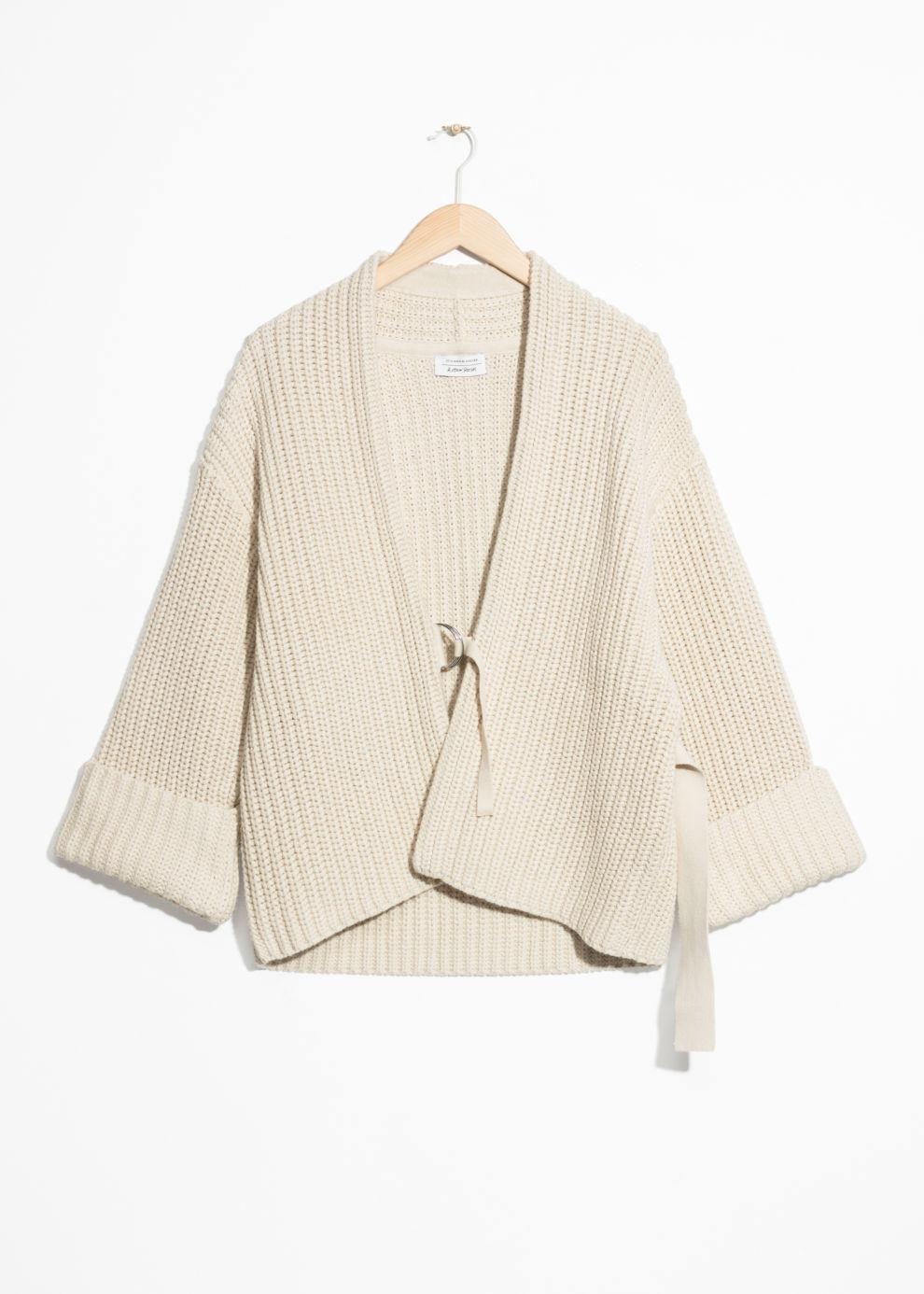 & Other Stories Cotton Belted Cardigan in Beige (Natural) - Lyst