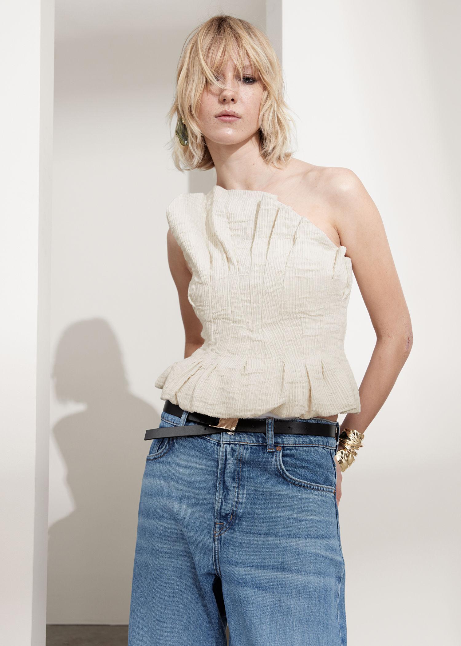 Other Stories Sculptural Corset Top in Blue Lyst Australia