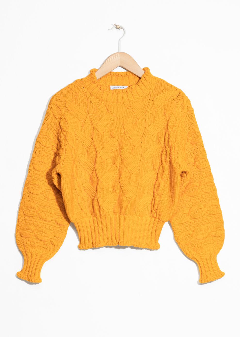 Yellow chunky knit sweater Clearance