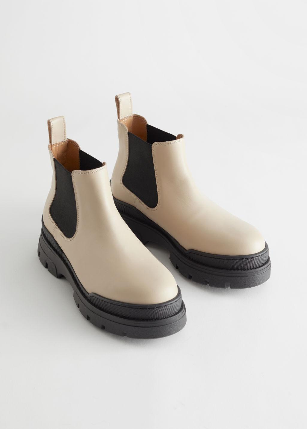 Chunky Leather Chelsea Boots 