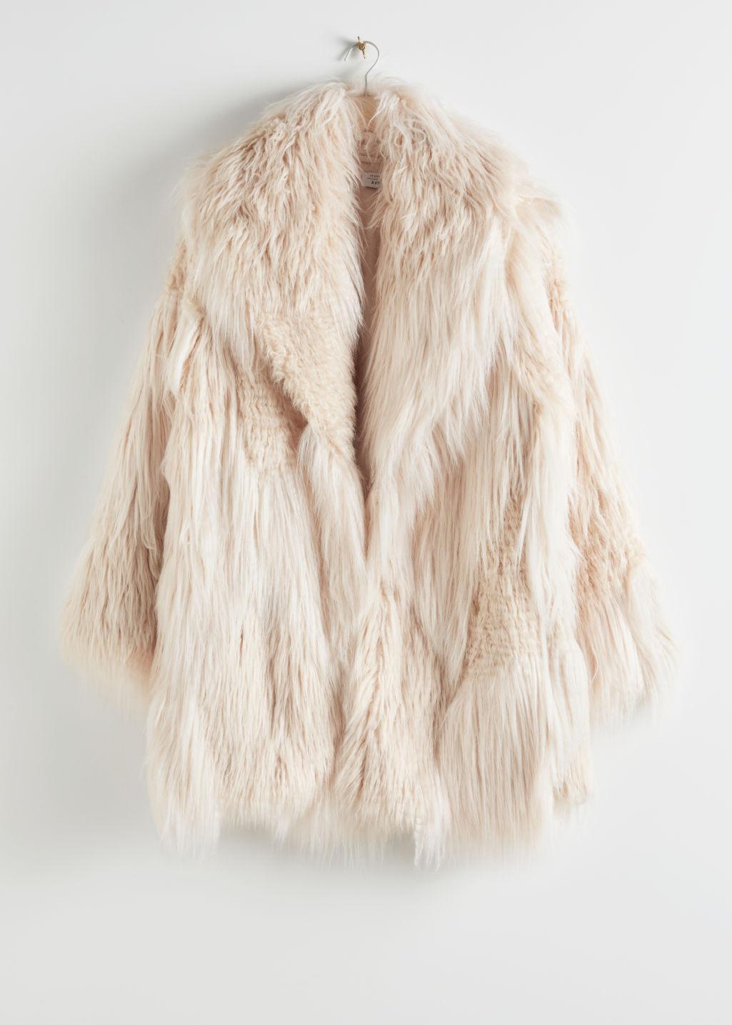 & Other Stories Oversized Shaggy Faux Fur Coat in White | Lyst Canada