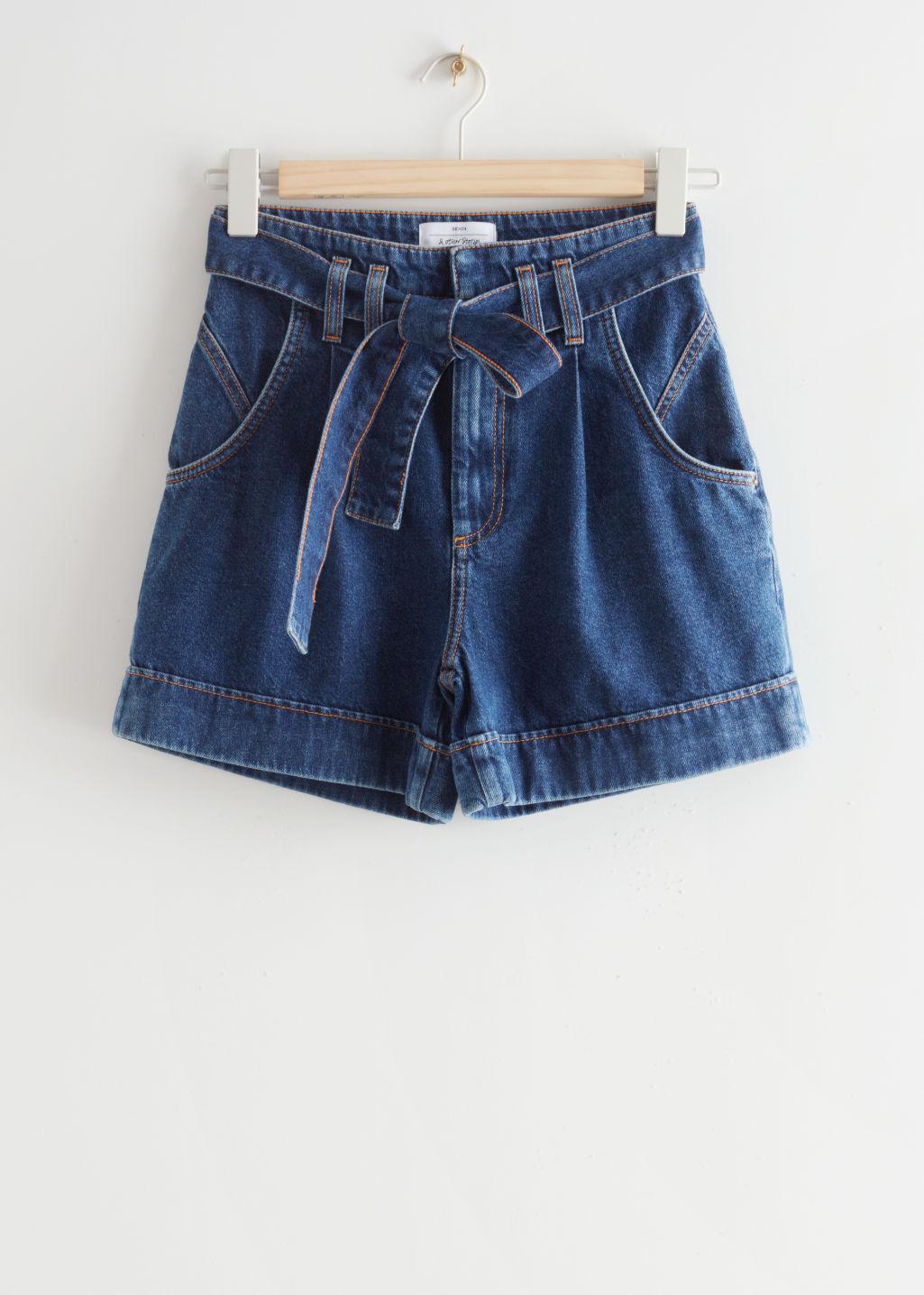 \u0026 Other Stories Belted Denim Shorts in 