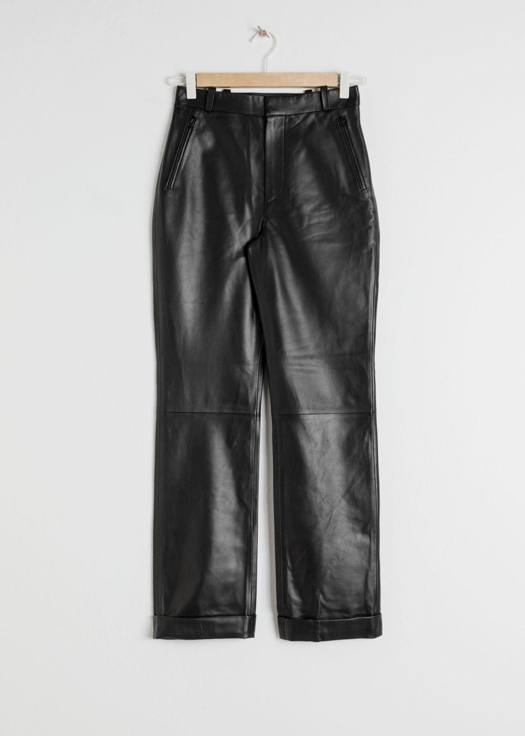 \u0026 Other Stories Cuffed Leather Trousers 