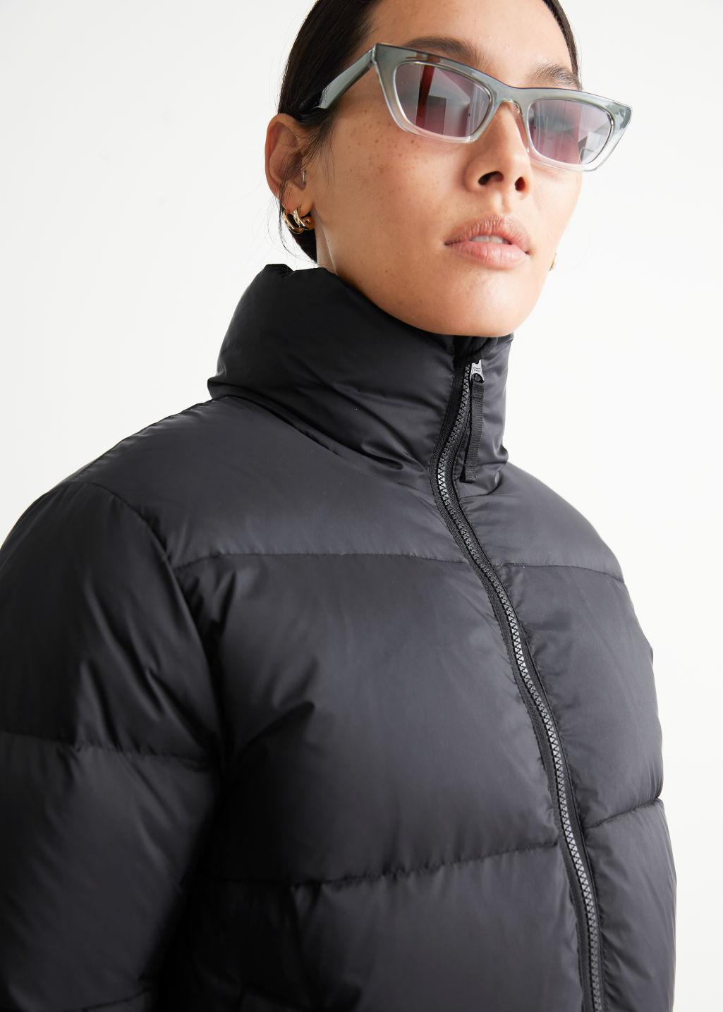 black boxy puffer jacket