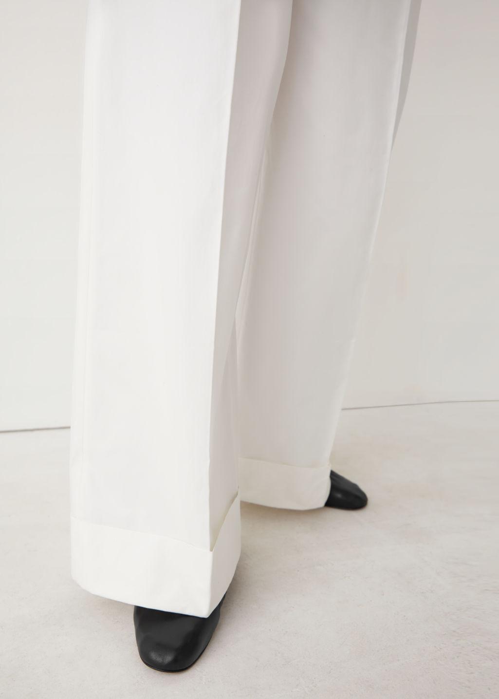 Press Crease Trousers in White 