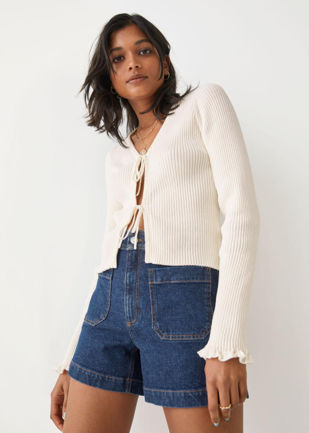 \u0026 Other Stories Tie Front Knit Cardigan 