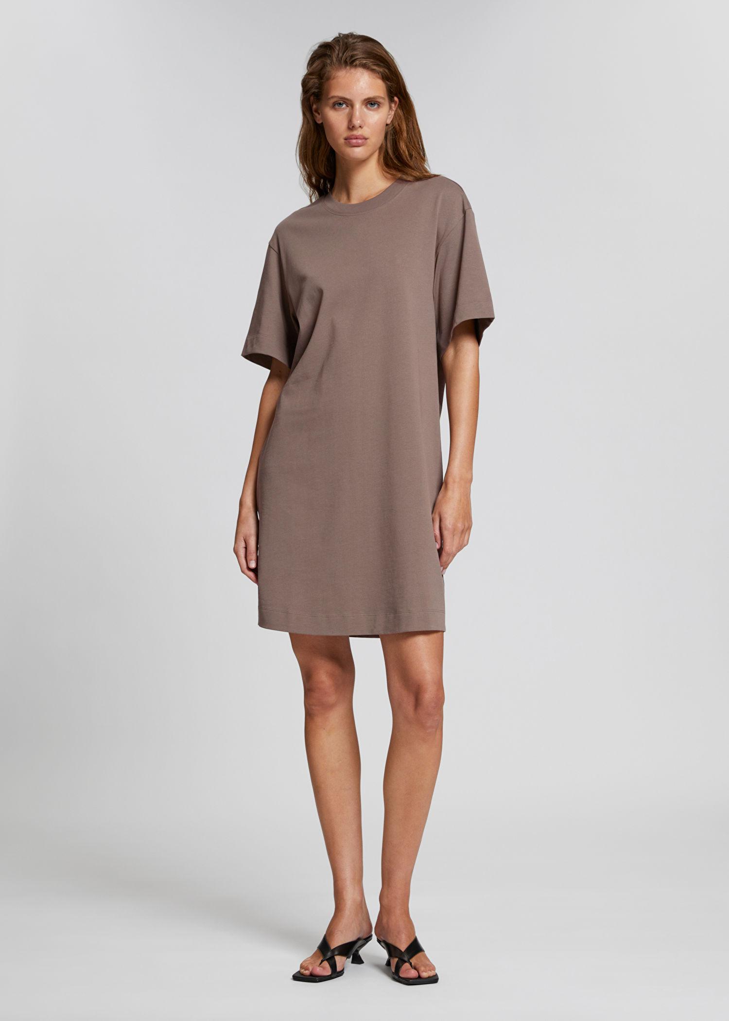 & Other Stories Loose-fit Round Neck T-shirt Dress in Natural | Lyst Canada