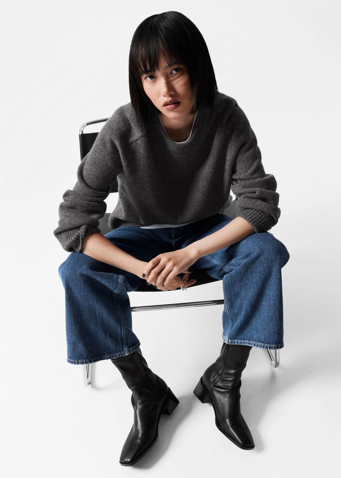 Other Stories Leather Sock Boots in Black Lyst