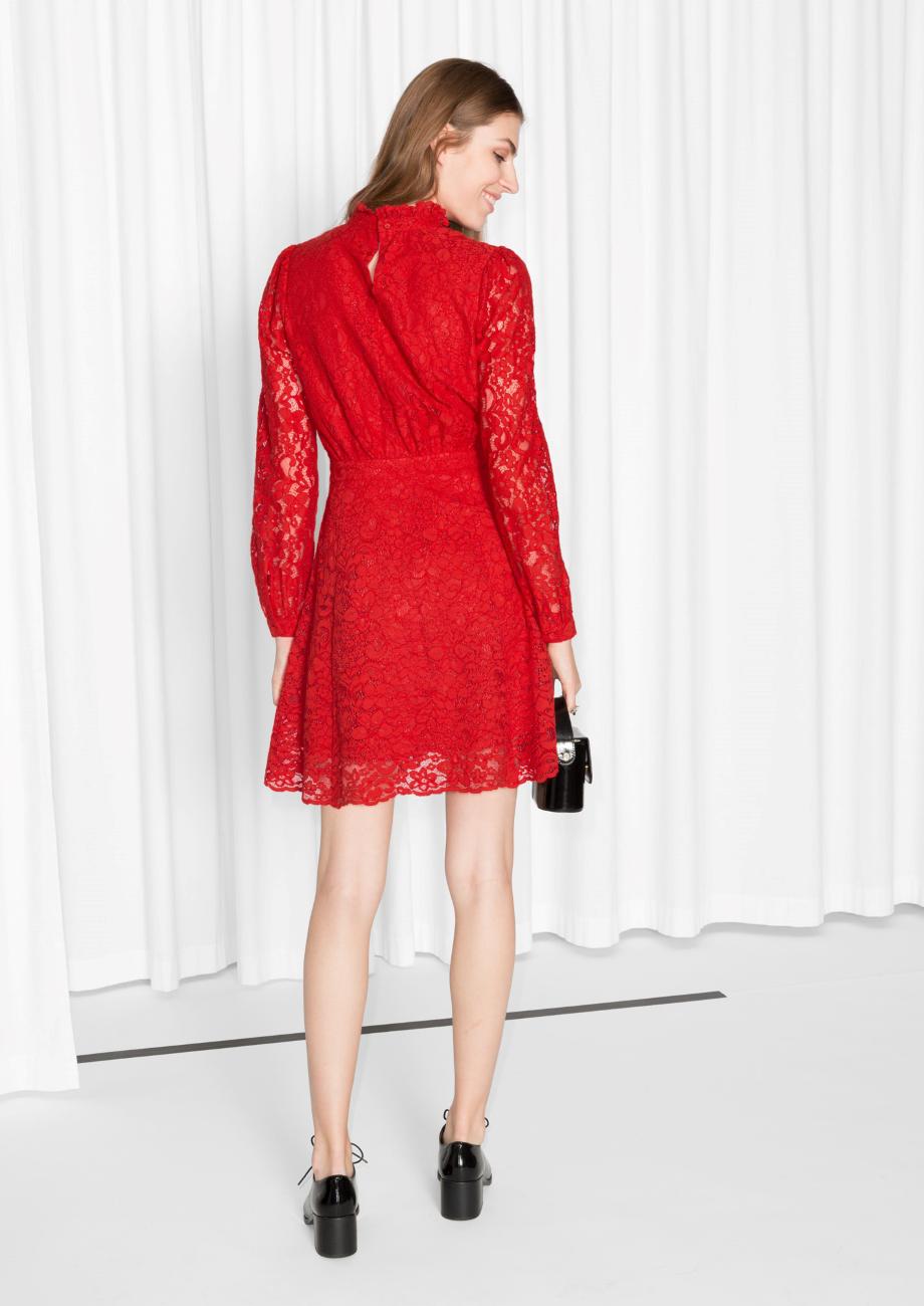 & Other Stories Lace Dress in Red - Lyst