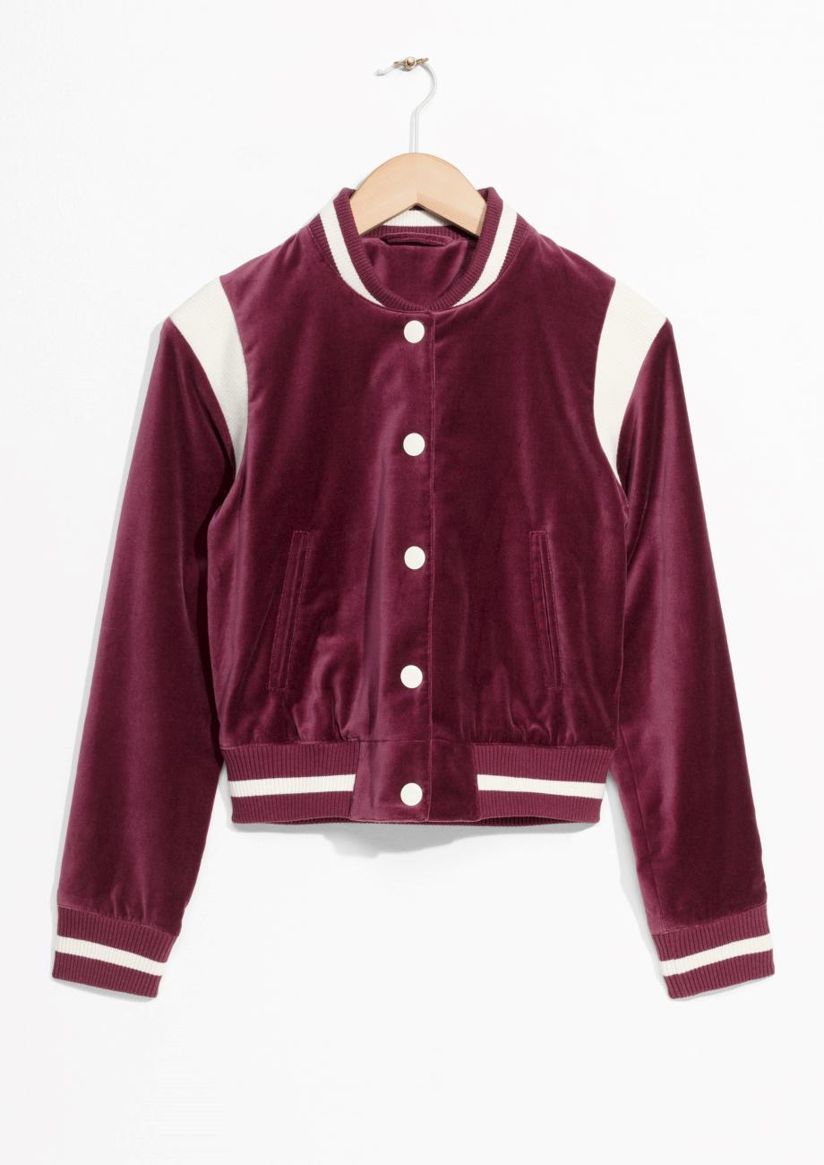 burgundy baseball jacket