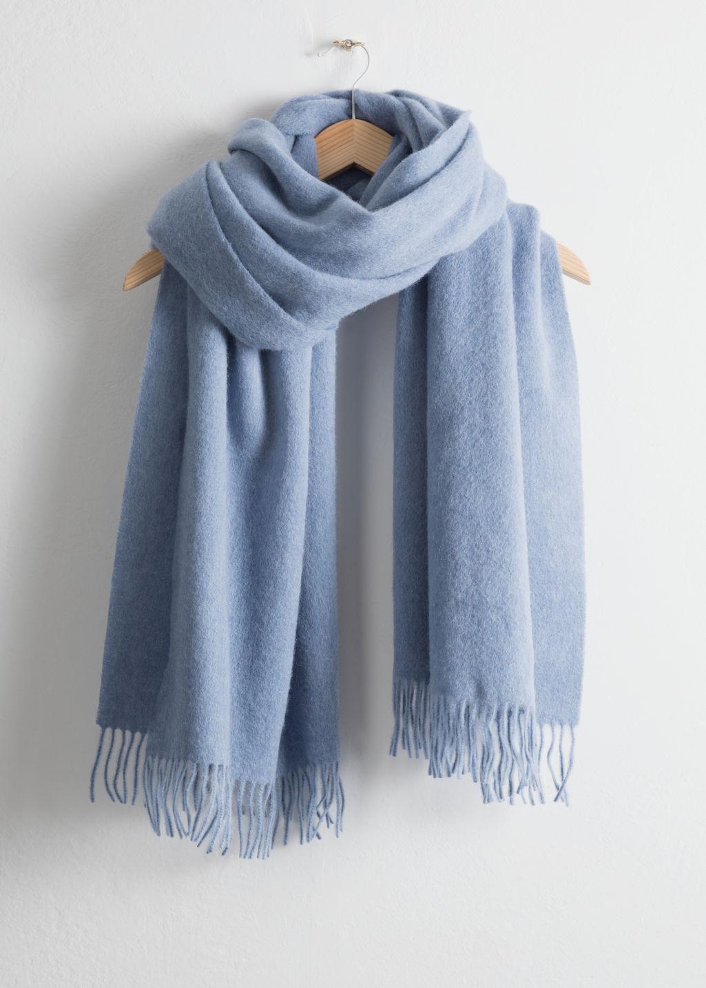  Other Stories Oversized Wool Scarf in Blue