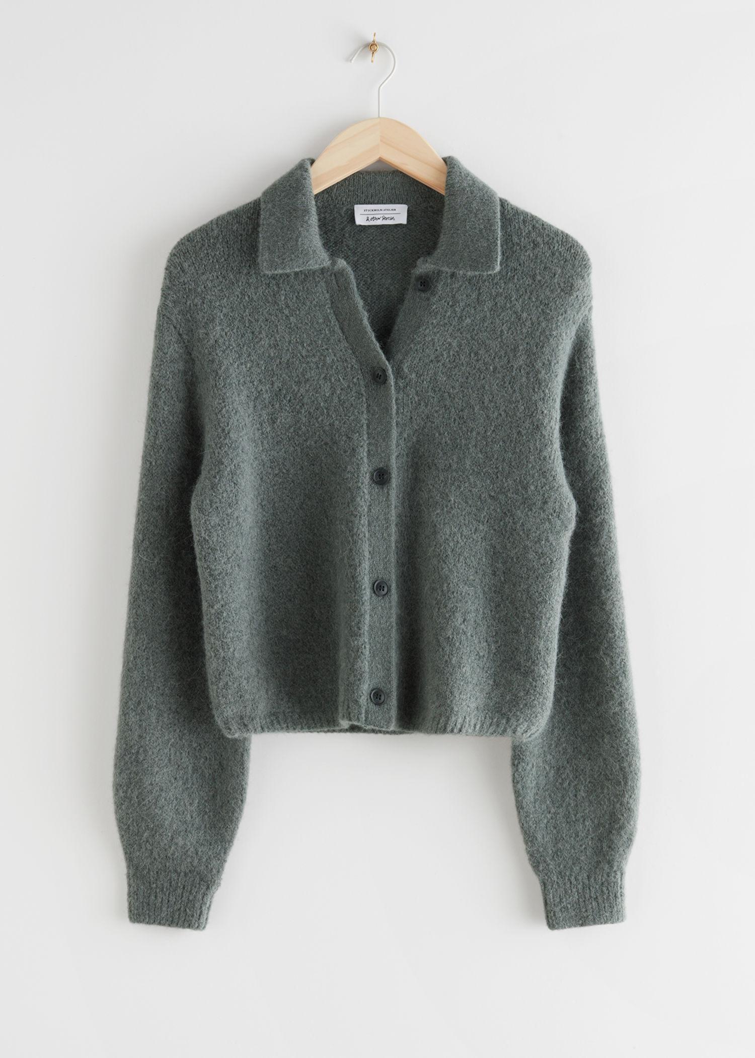 & Other Stories Collared Alpaca Blend Cardigan in Grey | Lyst UK