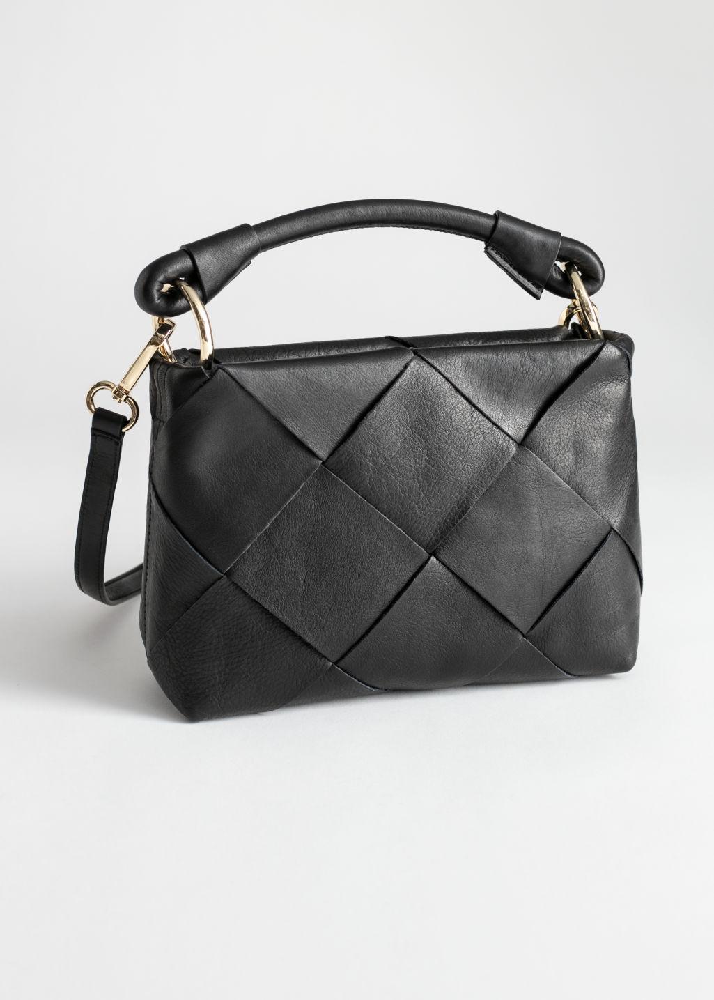 & Other Stories Braided Leather Crossbody Bag in Black | Lyst