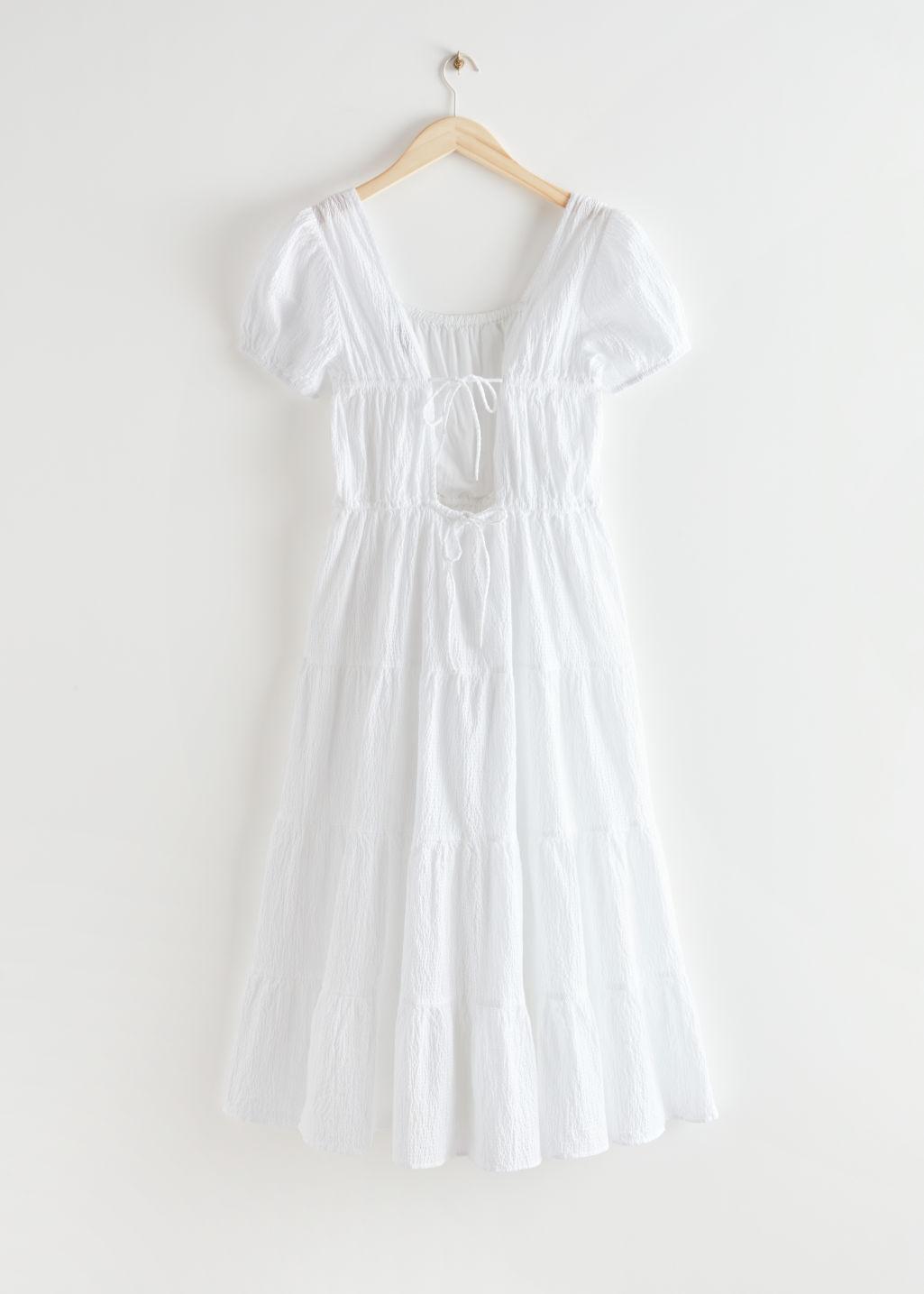 Voluminous Puff Sleeve Midi Dress 