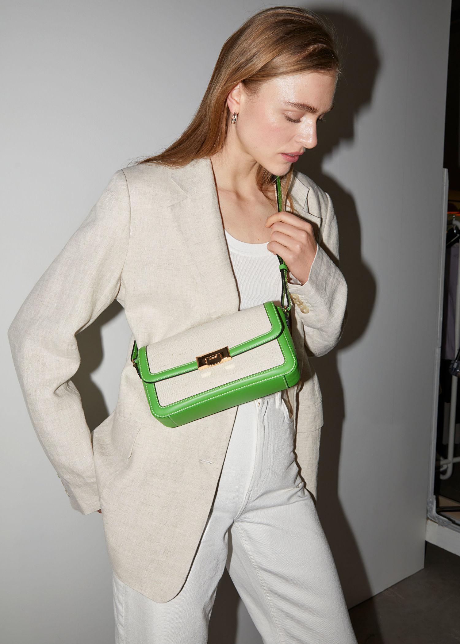 Leather crossbody bag & Other Stories Green in Leather - 17753993