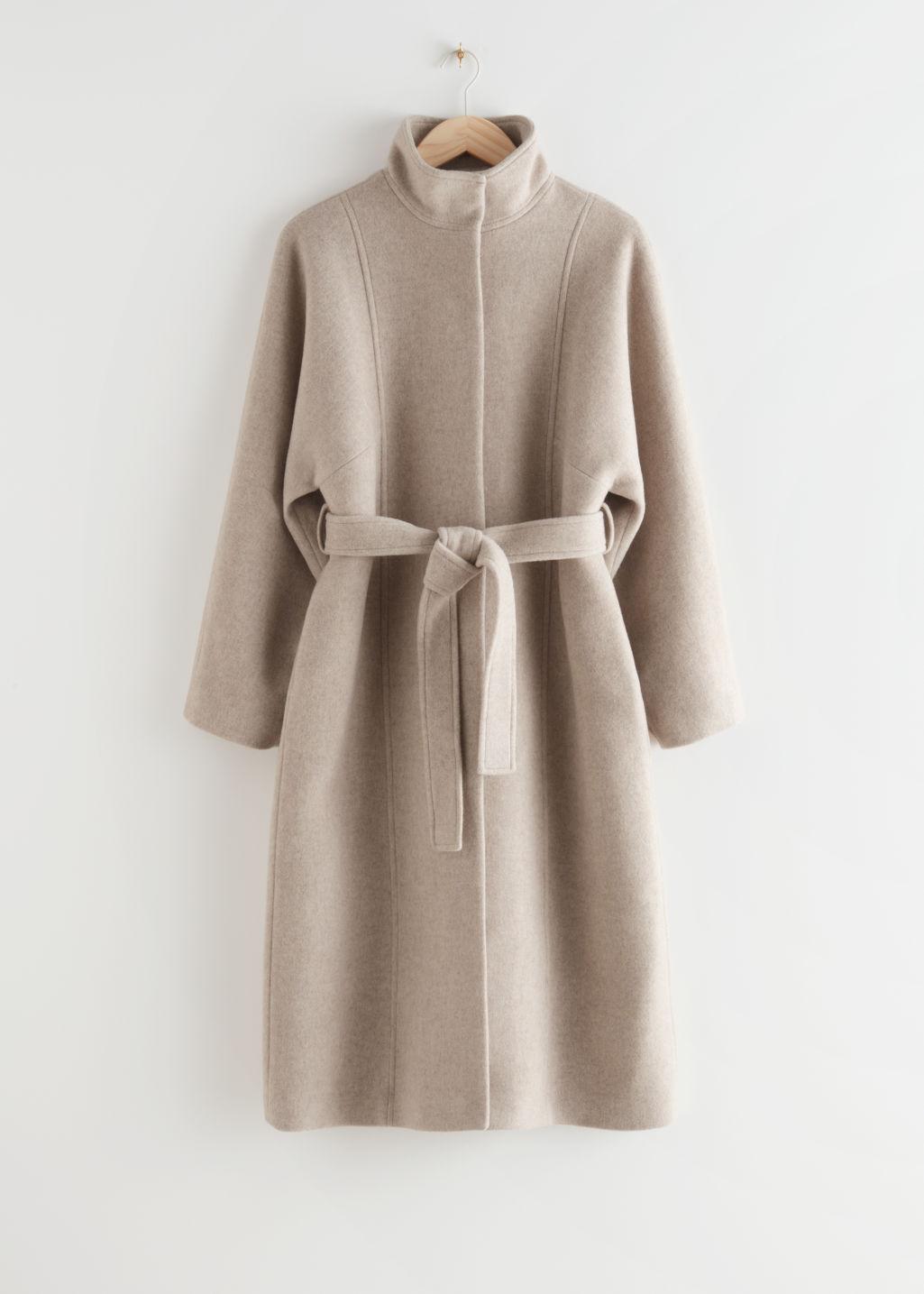 Other Stories Belted Recycled Wool Coat 