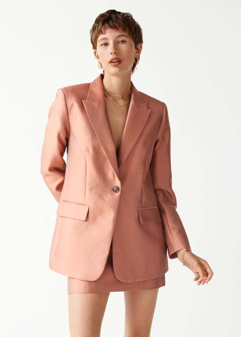 Silk Mix Blazer & Other Stories Women Clothing Jackets Blazers 