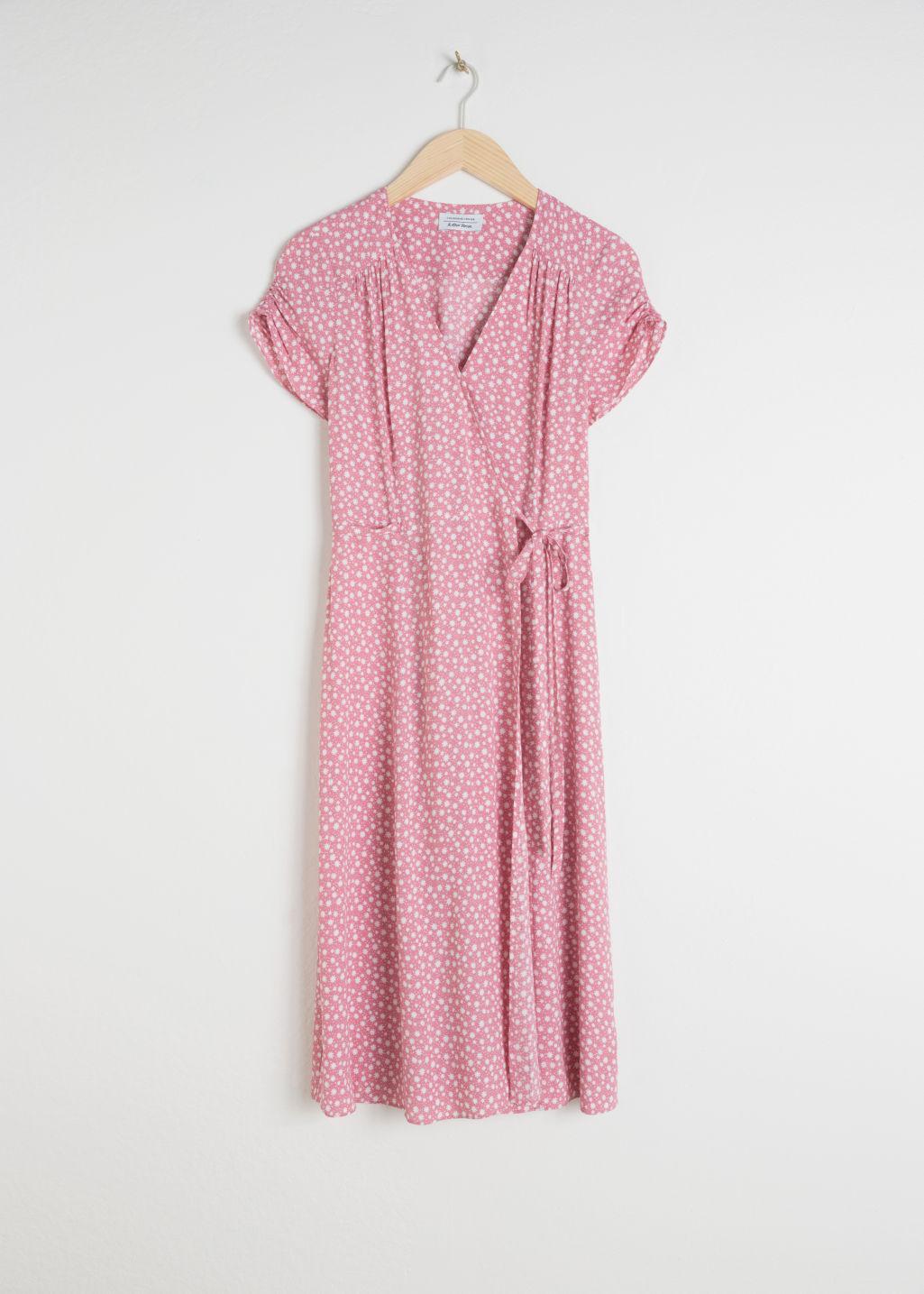 & other stories pink wrap dress