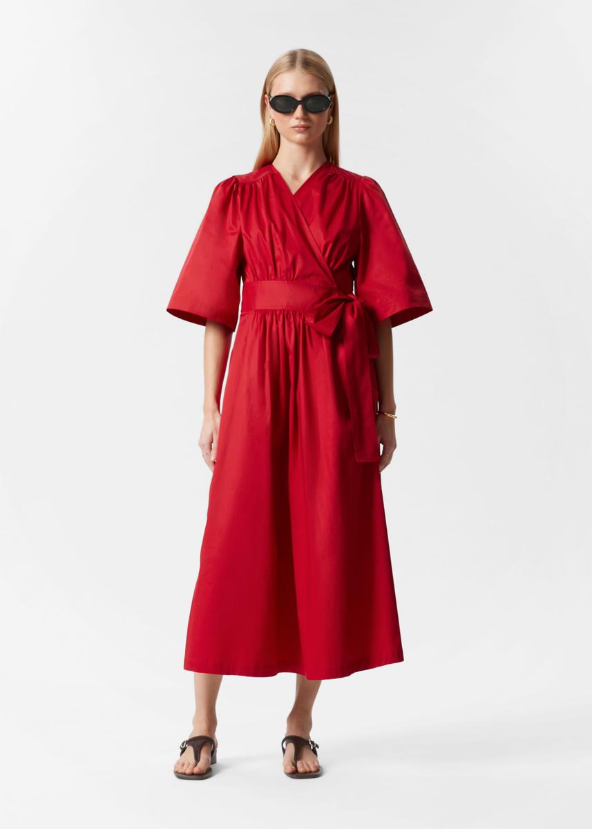 & other stories midi wrap dress Maxi Dress Wrap Dress Other Stories Other Stories Wrap Midi Dress In Green ASOS