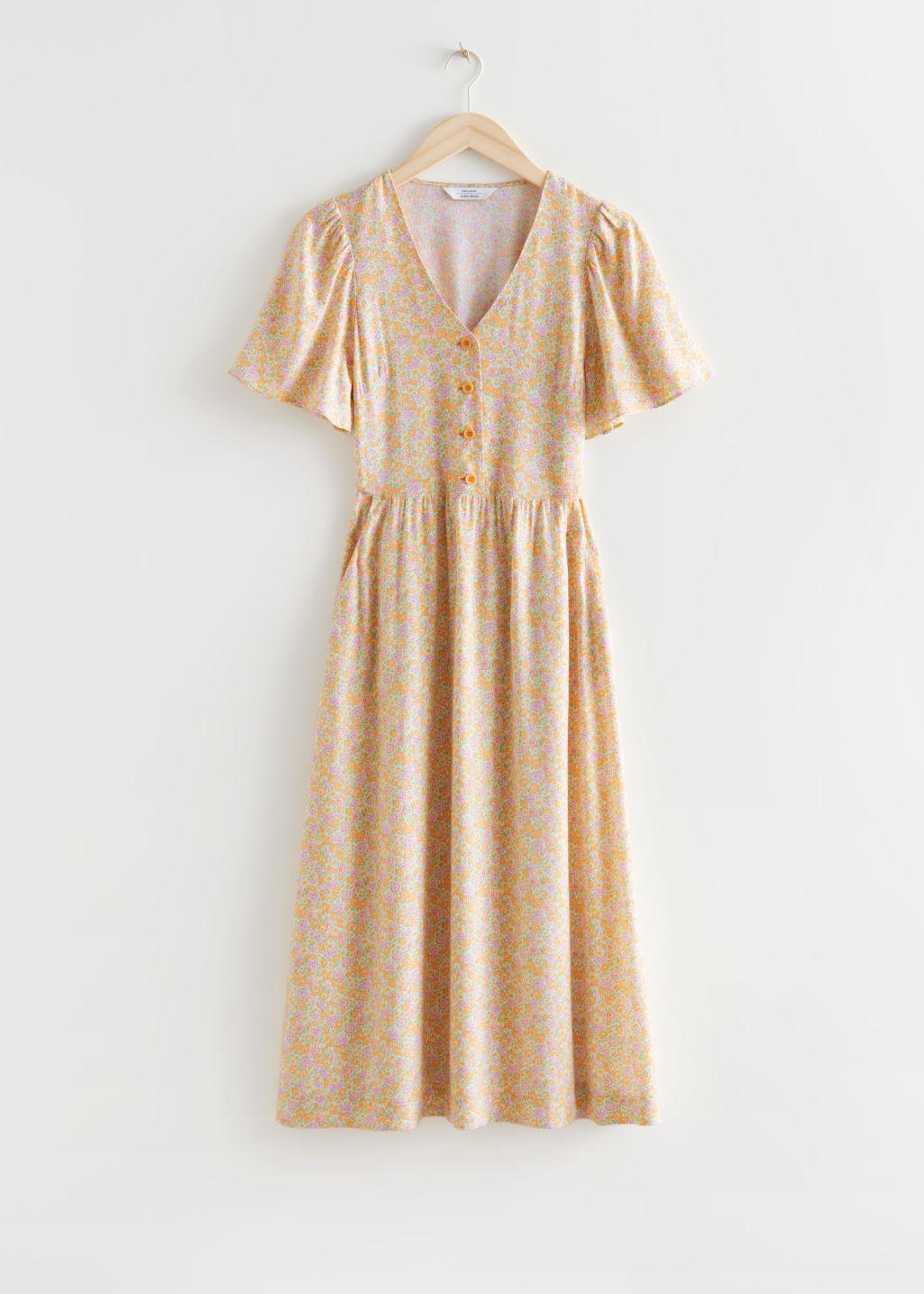 Other Stories Flutter Sleeve Midi Dress 