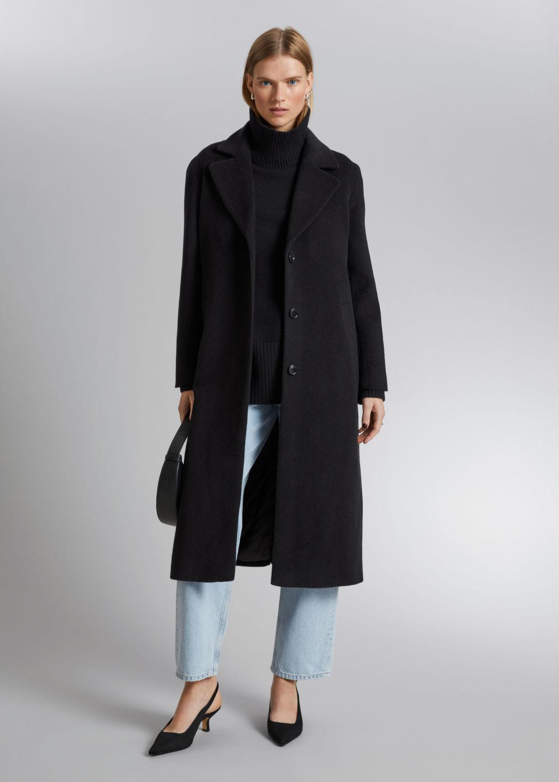 relaxed alpaca blend coat