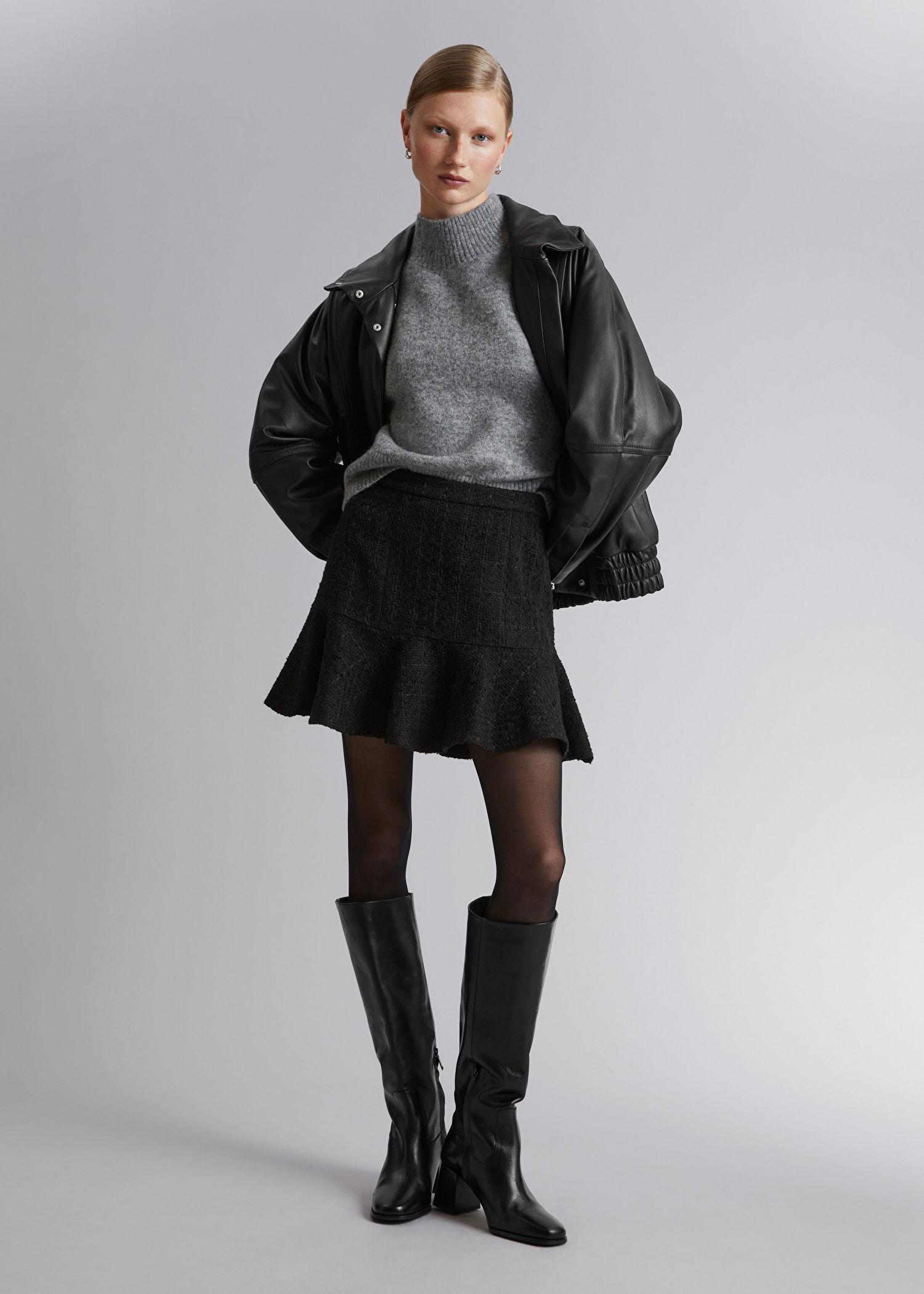 Designer tweed top mini skirt