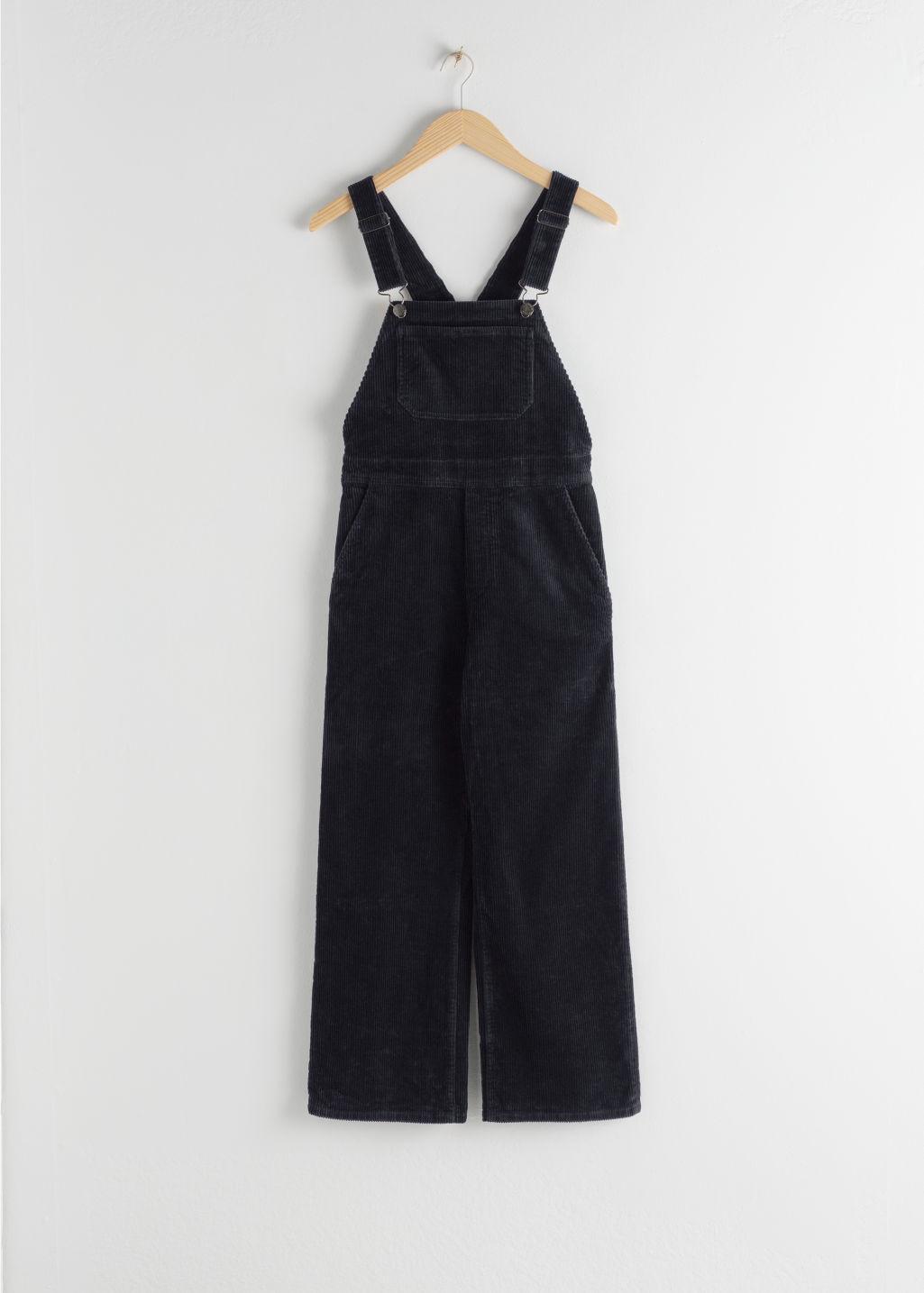 black cord overalls
