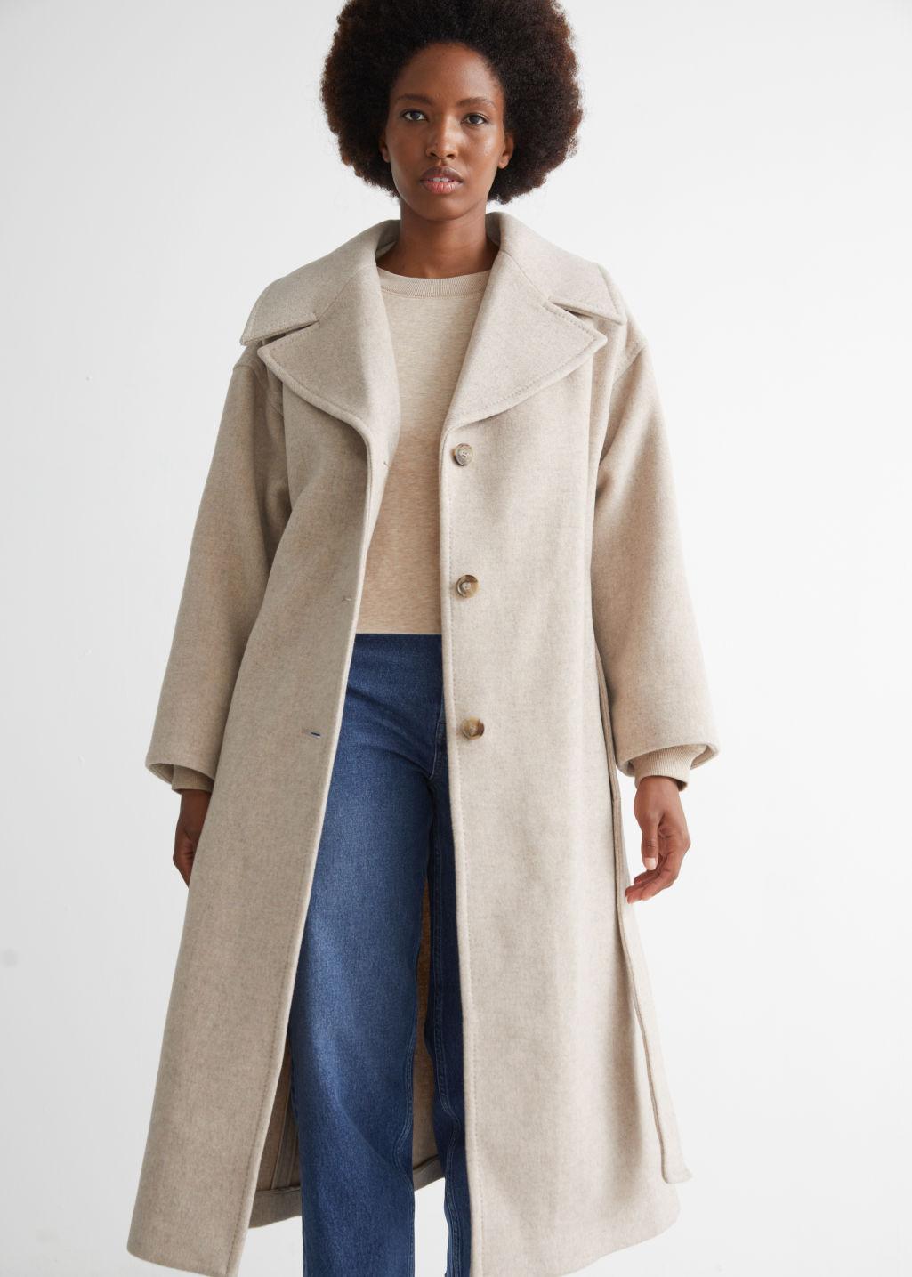 white oversized coat