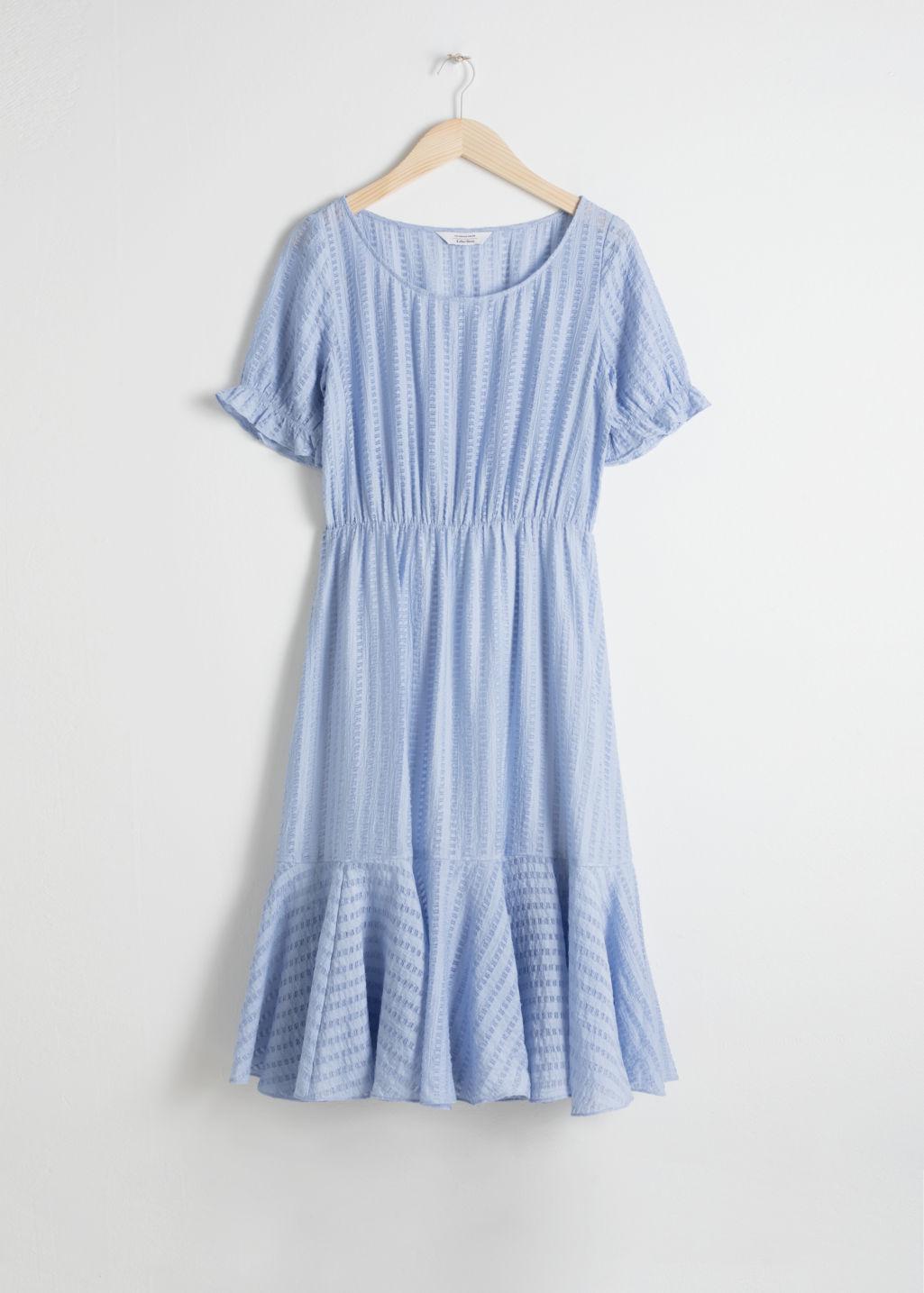ribbon stripe midi dress