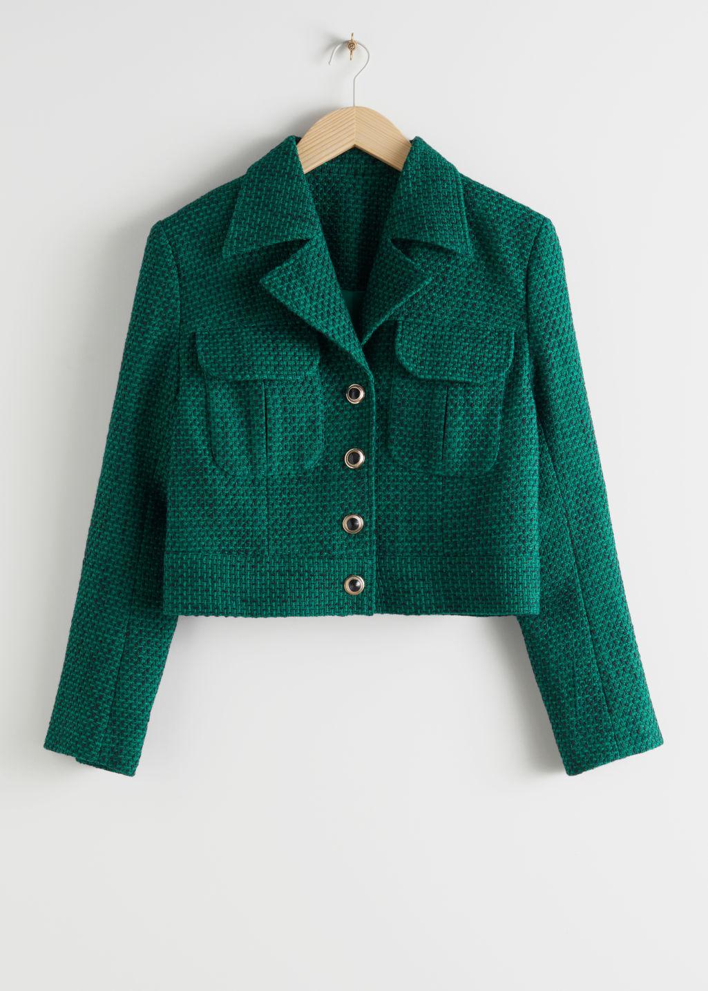 tweed cropped blazer