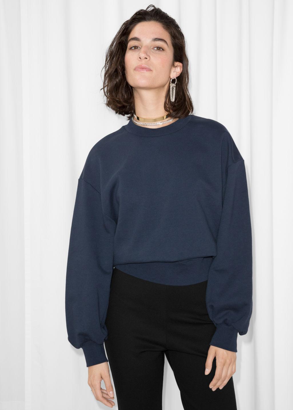 & Other Stories Cotton Boxy Sweatshirt in Blue - Lyst