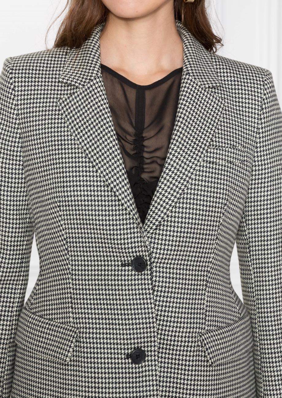 & other stories herringbone hourglass coat in beige