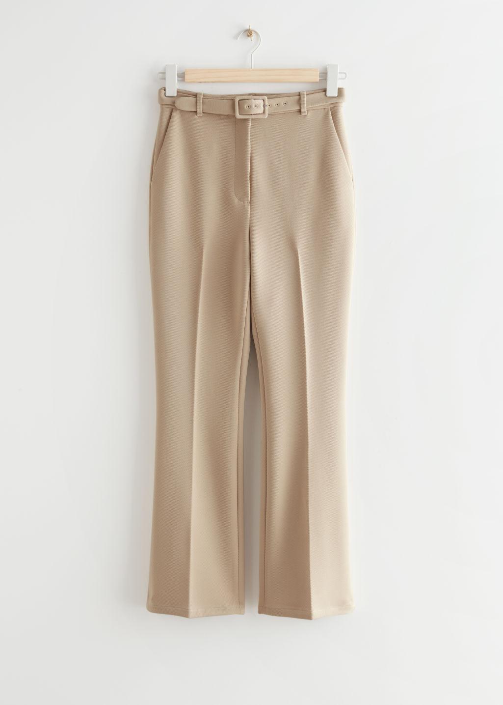 stretch flare trousers
