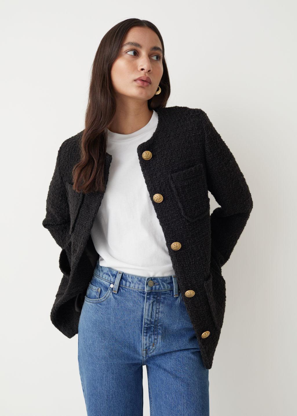 Gold Button Tweed Jacket 