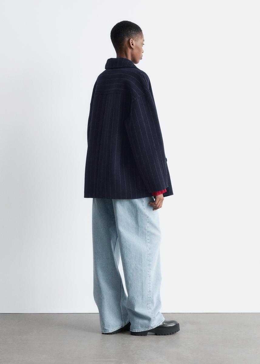 & Other Stories Cocoon-Shaped Wool Jacket in Blue | Lyst