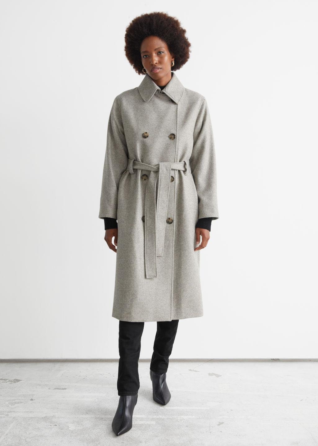& Other Stories Relaxed Wool Blend Trench Coat in Brown | Lyst
