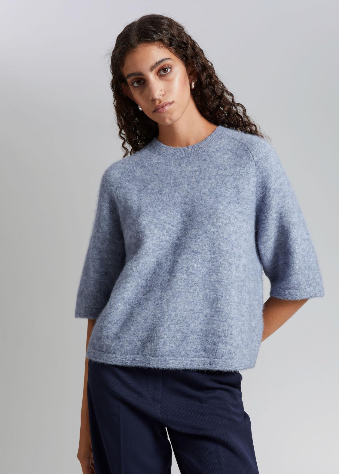 & Other Stories Boxy Alpaca Knit T-shirt in Gray | Lyst