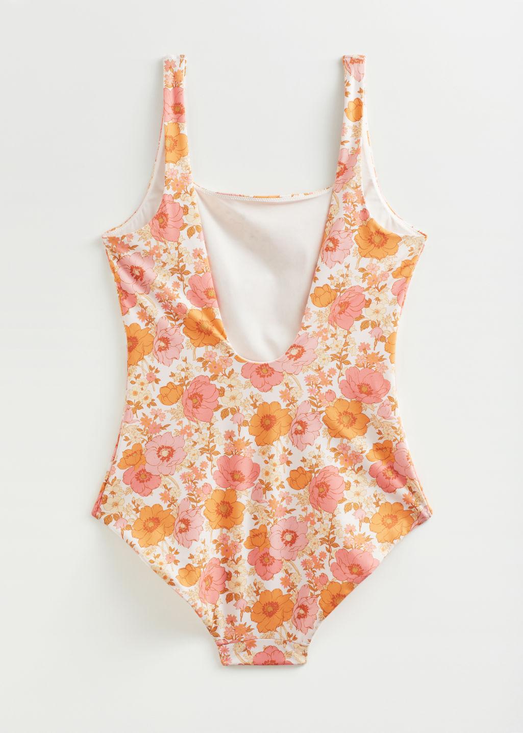 & Other Stories Printed Scoop-back Swimsuit in Orange | Lyst Canada